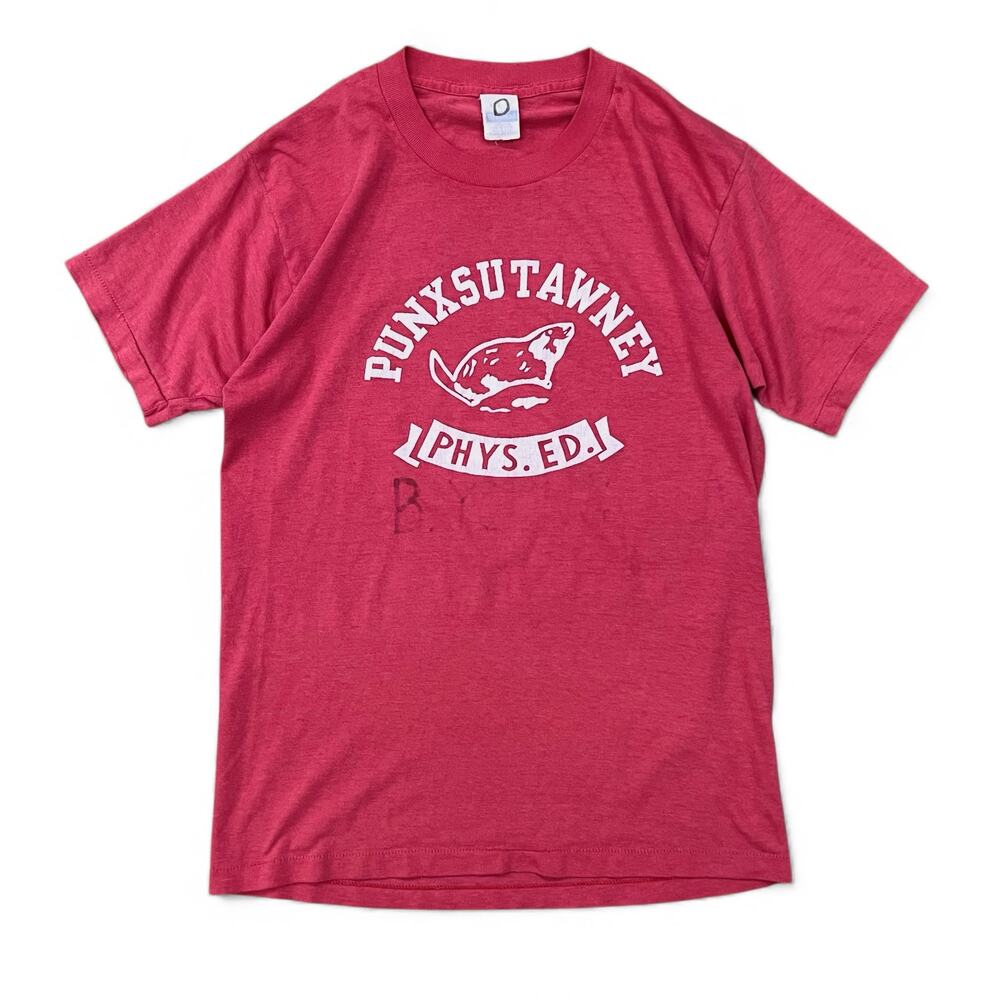 True Vintage Punxsutawney Phil Chucks Phys Ed PE Gym Class T Shirt Healthknit M